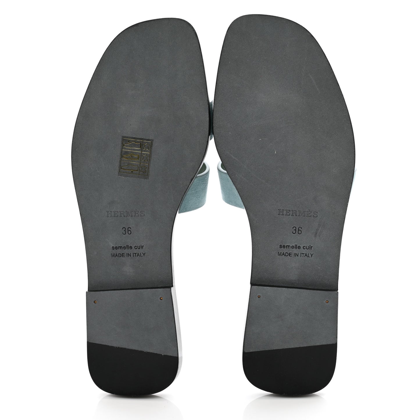 Suede Goatskin Oran Sandals 36 Vert D'eau Vert Anglais