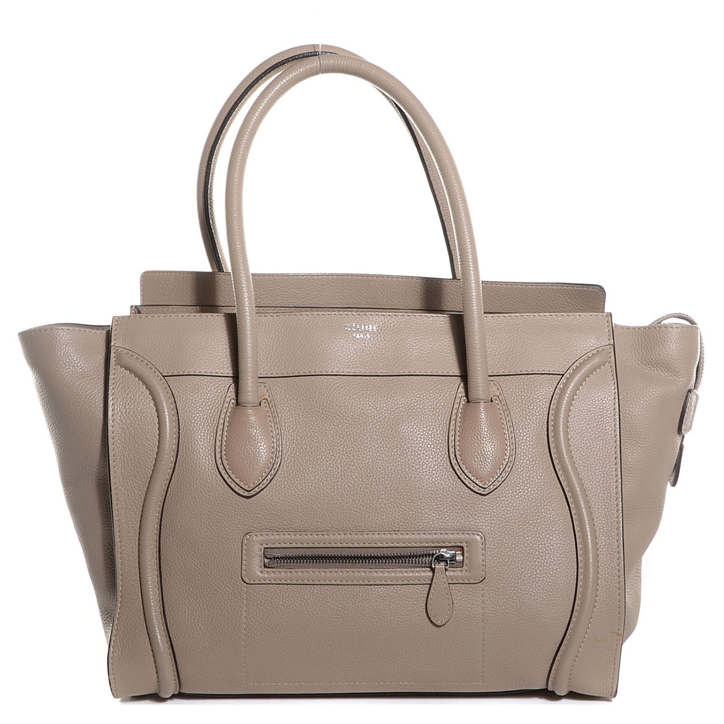 Drummed Calfskin Shoulder Luggage Dune