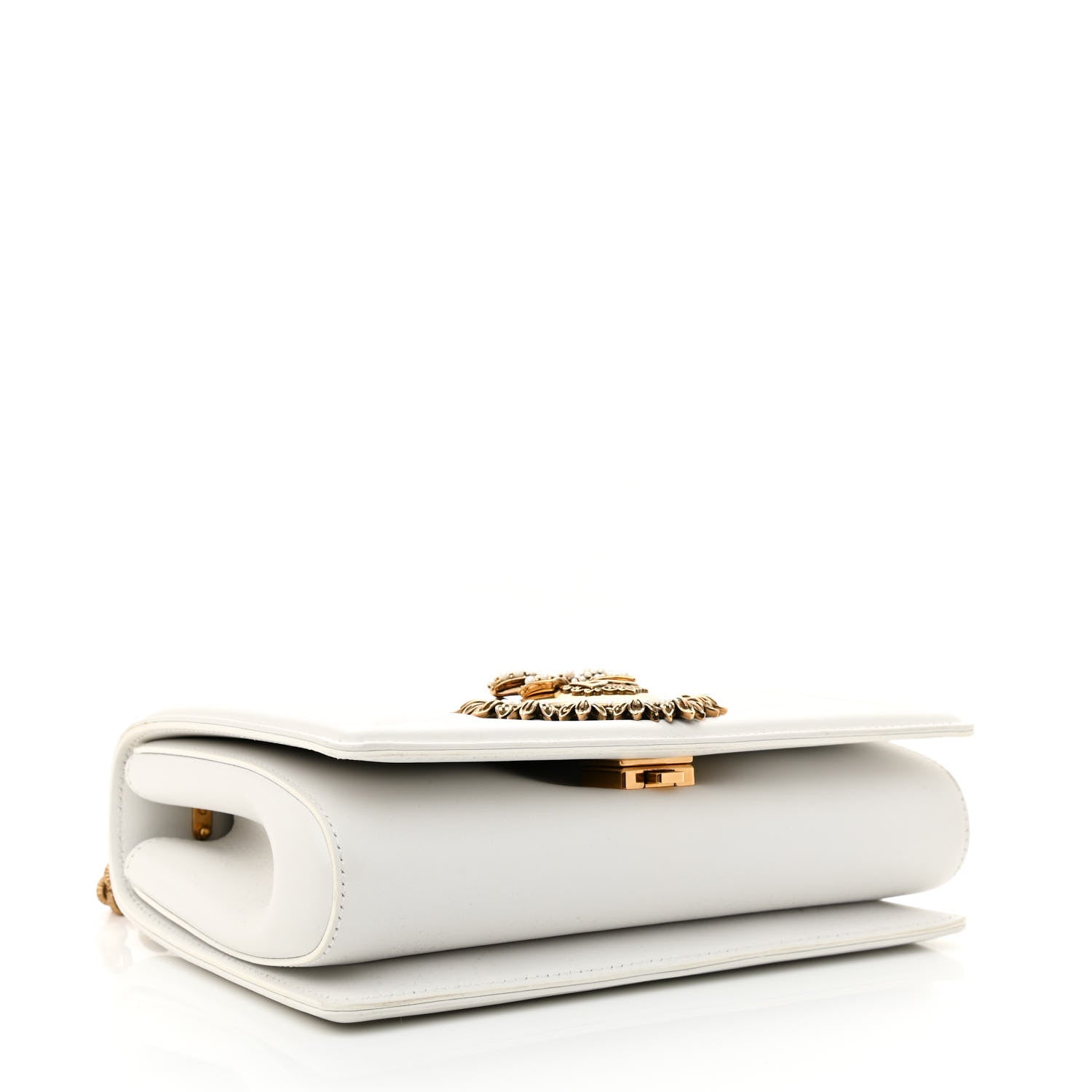 Dolce & Gabbana Calfskin Medium Devotion Crossbody Bag White 4 of 8