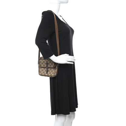 Gucci Monogram GG Flight Crossbody Bag Dark Brown 2 of 10