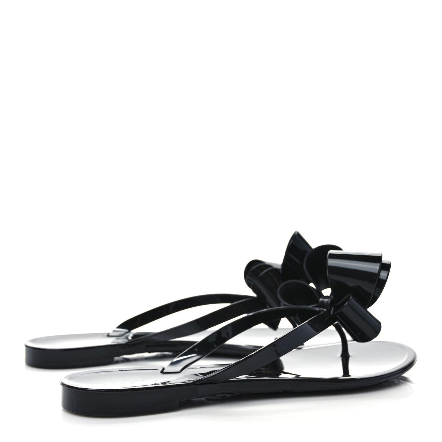 Valentino Garavani PVC Jelly Bow Thong Sandals 37 Black 4 of 8