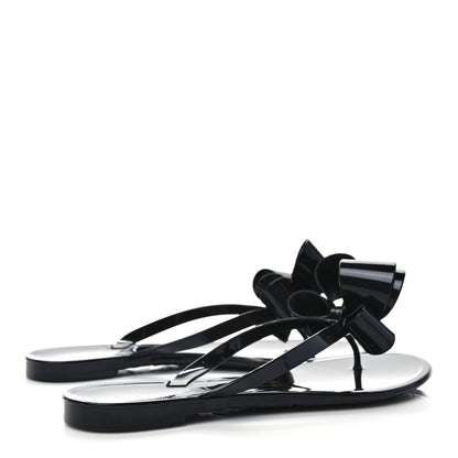 Valentino Garavani PVC Jelly Bow Thong Sandals 37 Black 4 of 8