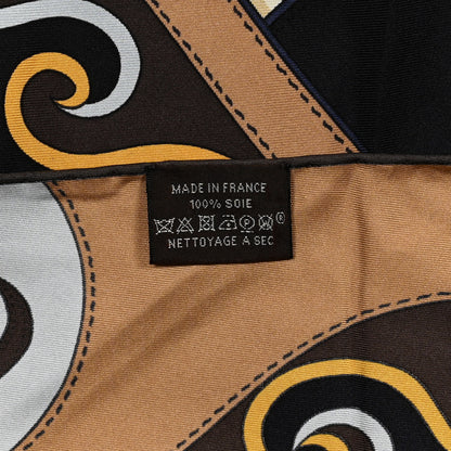 Hermes Silk Festival des Amazones Triangle Scarf Gris Acier Creme 4 of 4