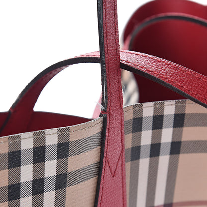 Burberry Haymarket Check Reversible Tote Red 21 of 25