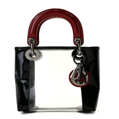 Christian Dior Patent PVC Mini Lady Dior Black Red 1 of 8