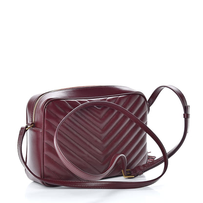 Saint Laurent Calfskin Matelasse Monogram Lou Camera Bag Dark Legion Red 3 of 10