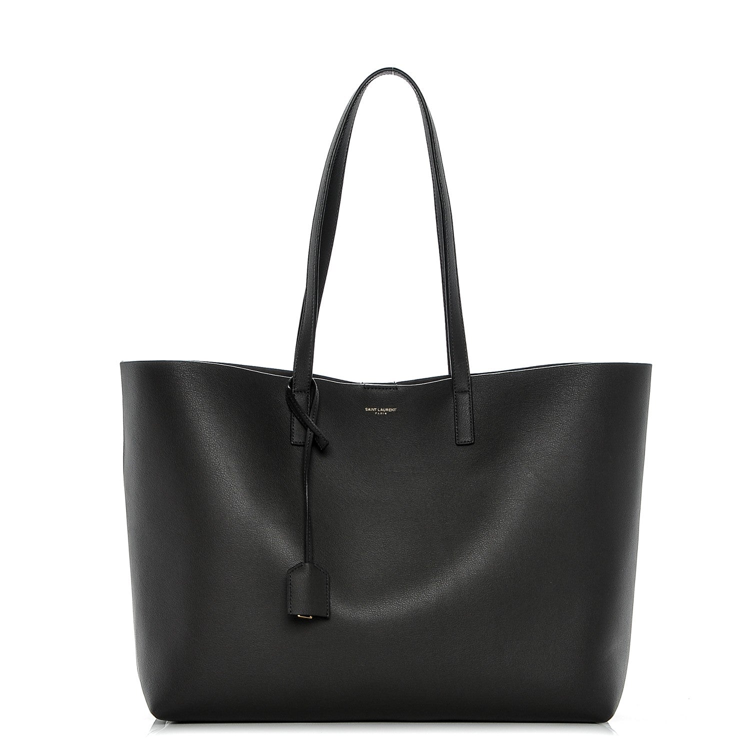 Saint Laurent Calfskin Large Shopping Tote Coal 1 of 7