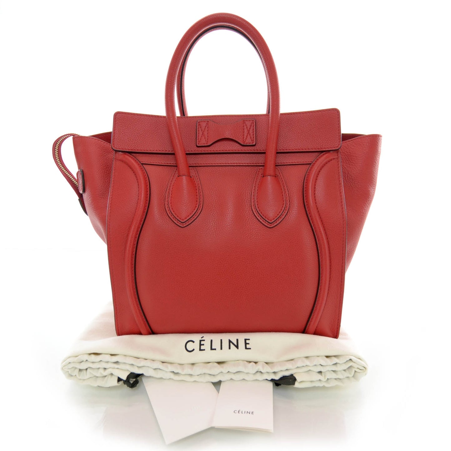 Drummed Calfskin Mini Luggage Coquelicot