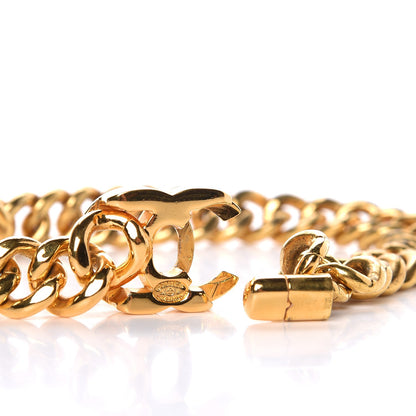 Chanel Chain Link CC Turn Lock Choker Necklace Gold 5 of 6