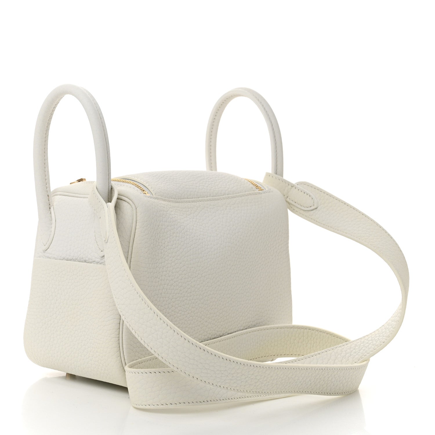Hermes Taurillon Clemence Mini Lindy 20 New White 3 of 10