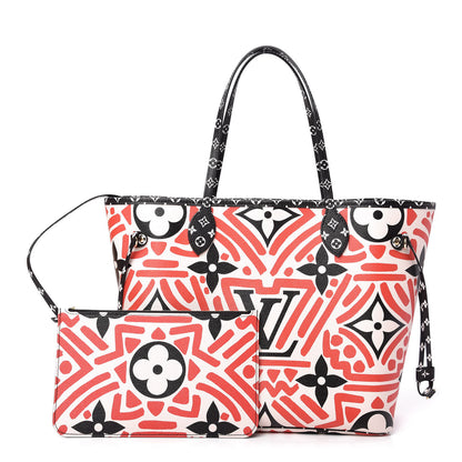 Louis Vuitton Monogram Giant Crafty Neverfull MM Creme Rouge Black 1 of 10