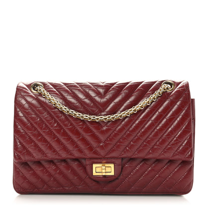 Chanel Aged Calfskin Chevron Quilted 2.55 Reissue 226 Flap Red 1 of 9