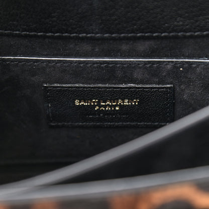 Saint Laurent Calf Hair Monogram Small Sunset Chain Wallet Leopard 6 of 10