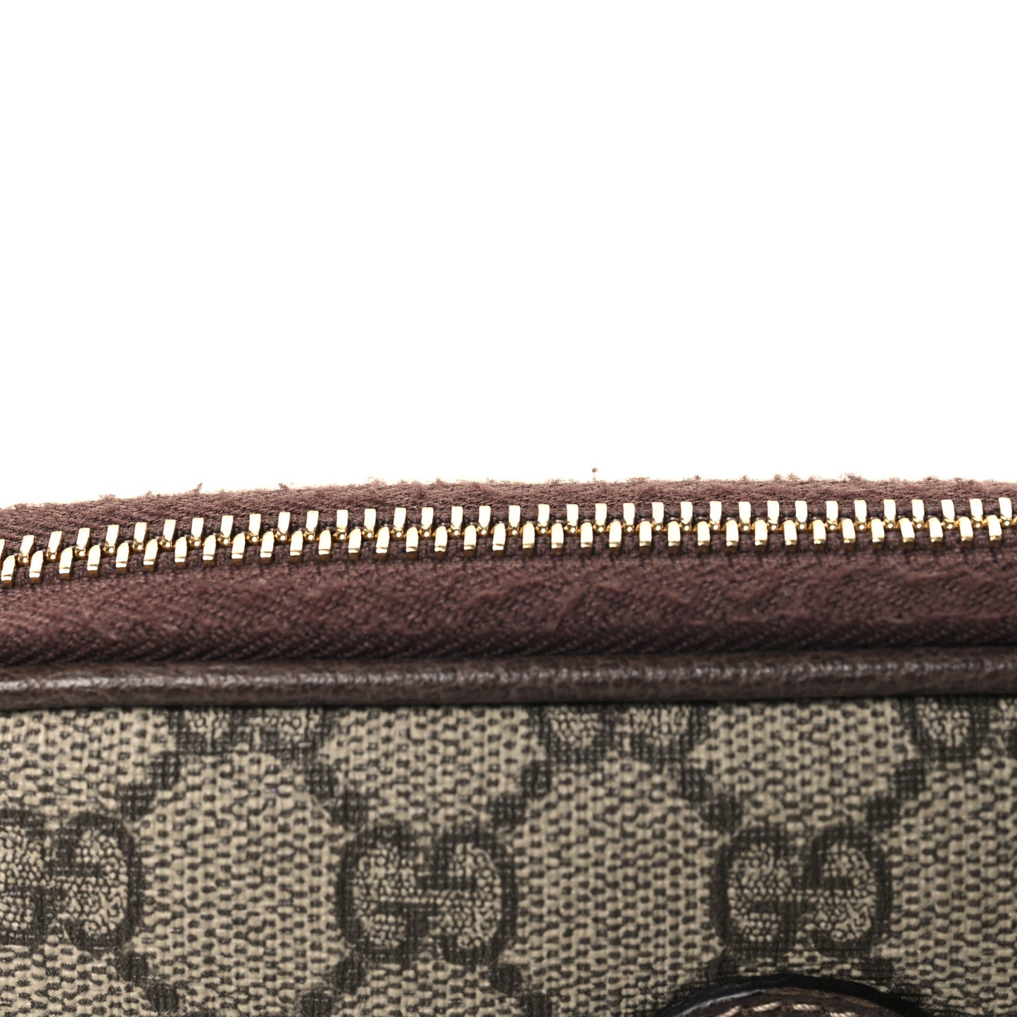 GG Supreme Monogram Ophidia Phone Case Wristlet Brown