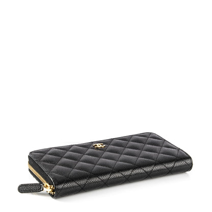 Chanel Caviar Quilted Large Gusset Zip Around Wallet Black 4 of 8