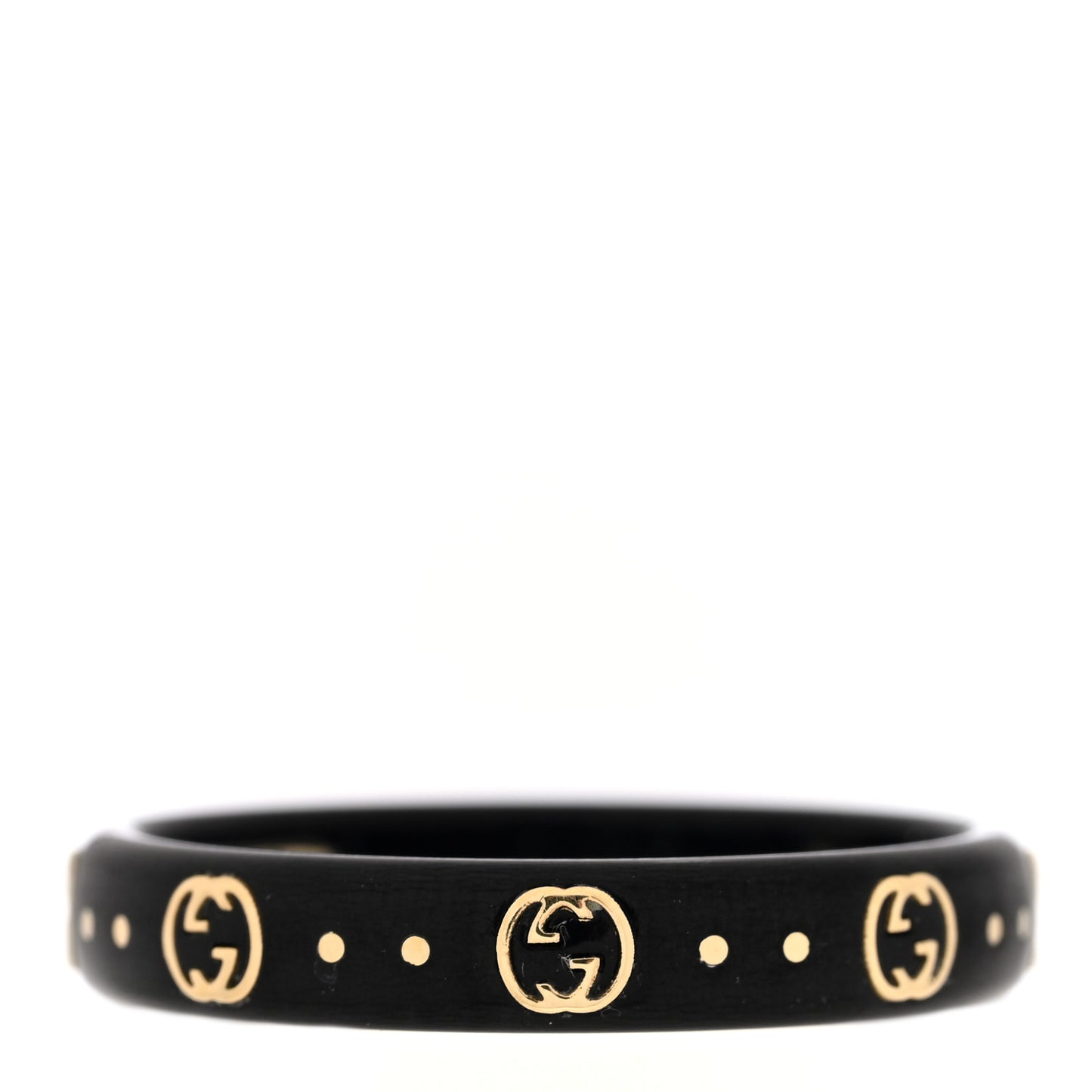 18K Yellow Gold Synthetic Corundum Icon Ring Black 62 10