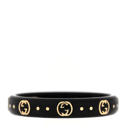 Gucci 18K Yellow Gold Synthetic Corundum Icon Ring Black 62 10 1 of 5