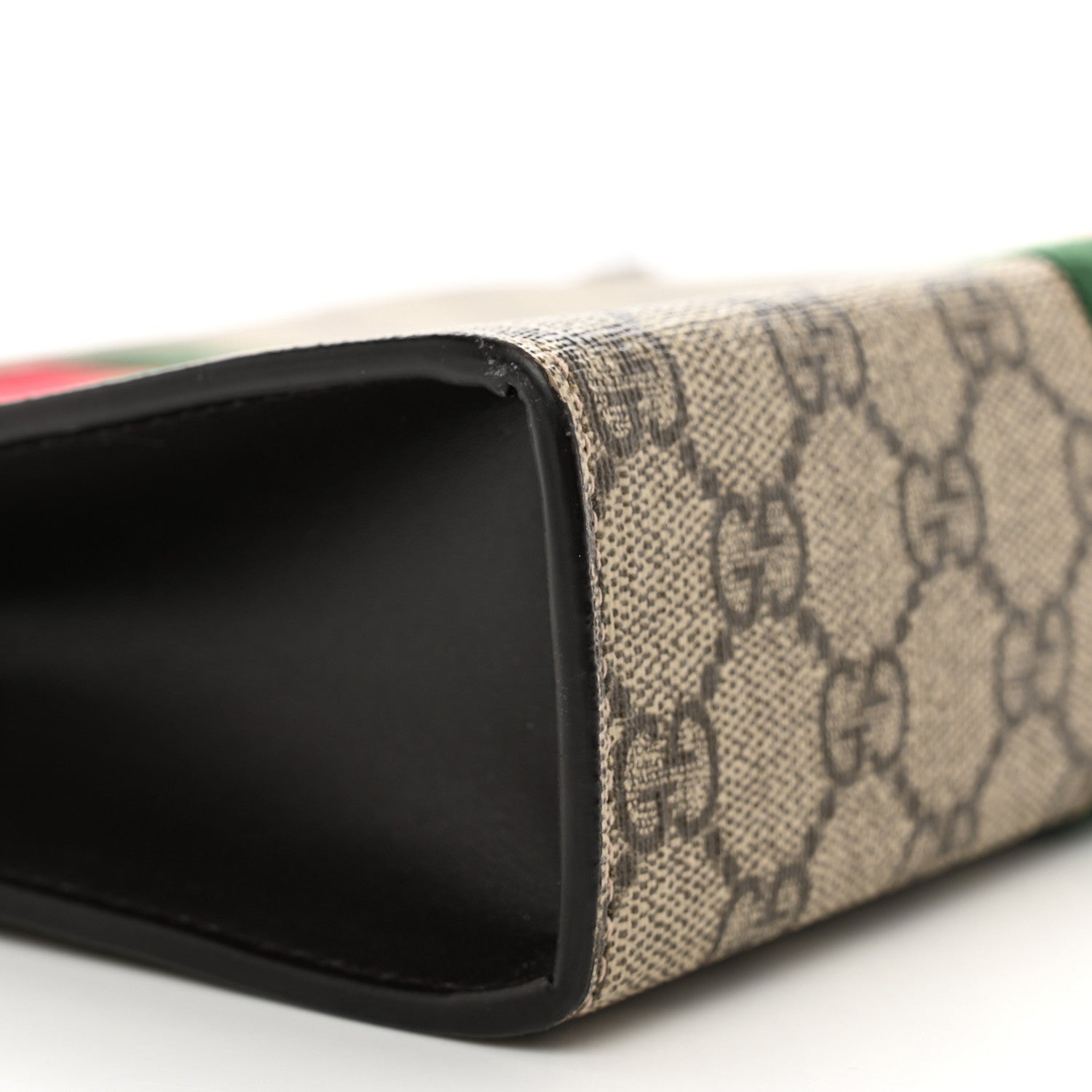 Gucci GG Supreme Monogram Selleria Calfskin Web New Web Cosmetic Case Beige Ebony Cocoa 8 of 8