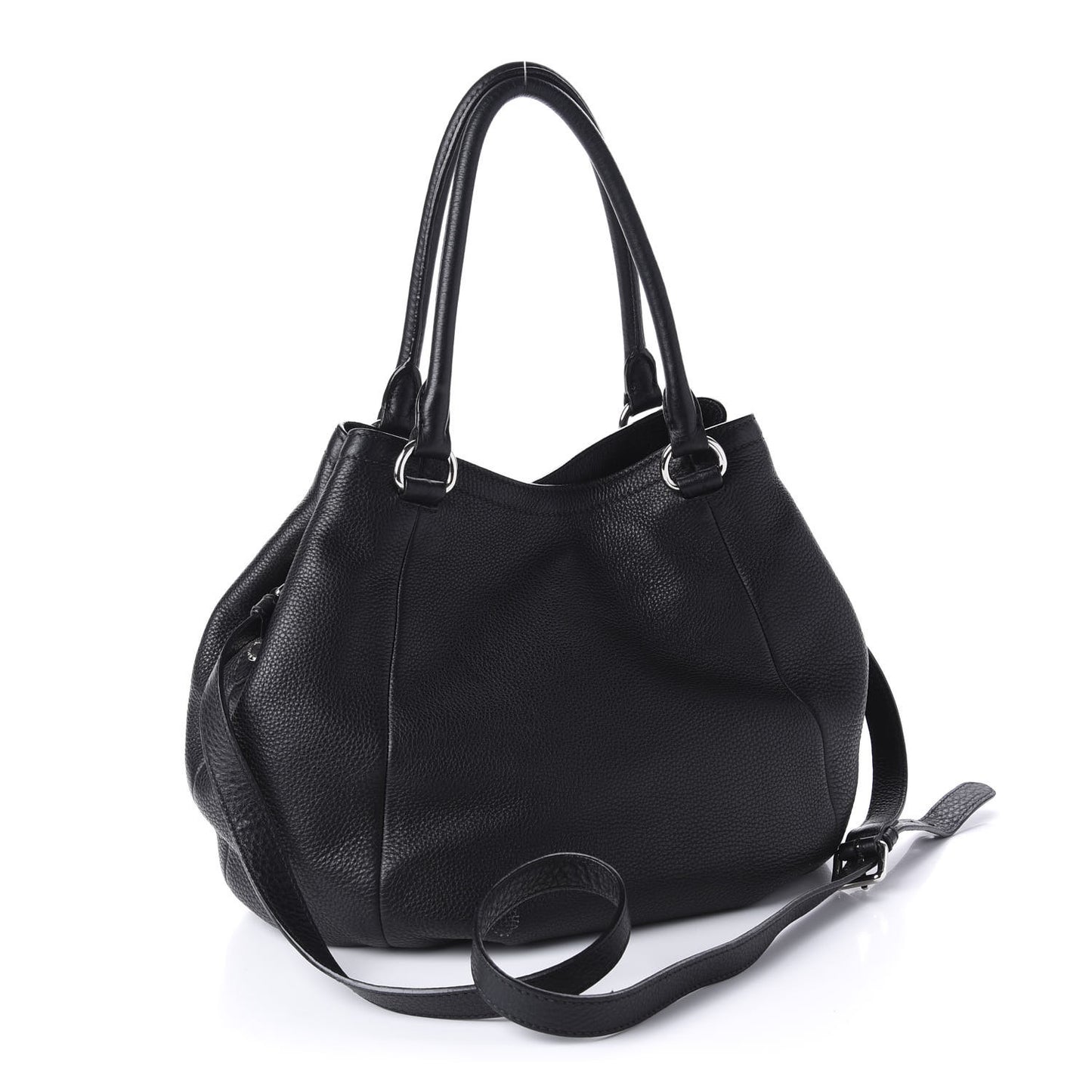 Vitello Daino Shoulder Bag Black