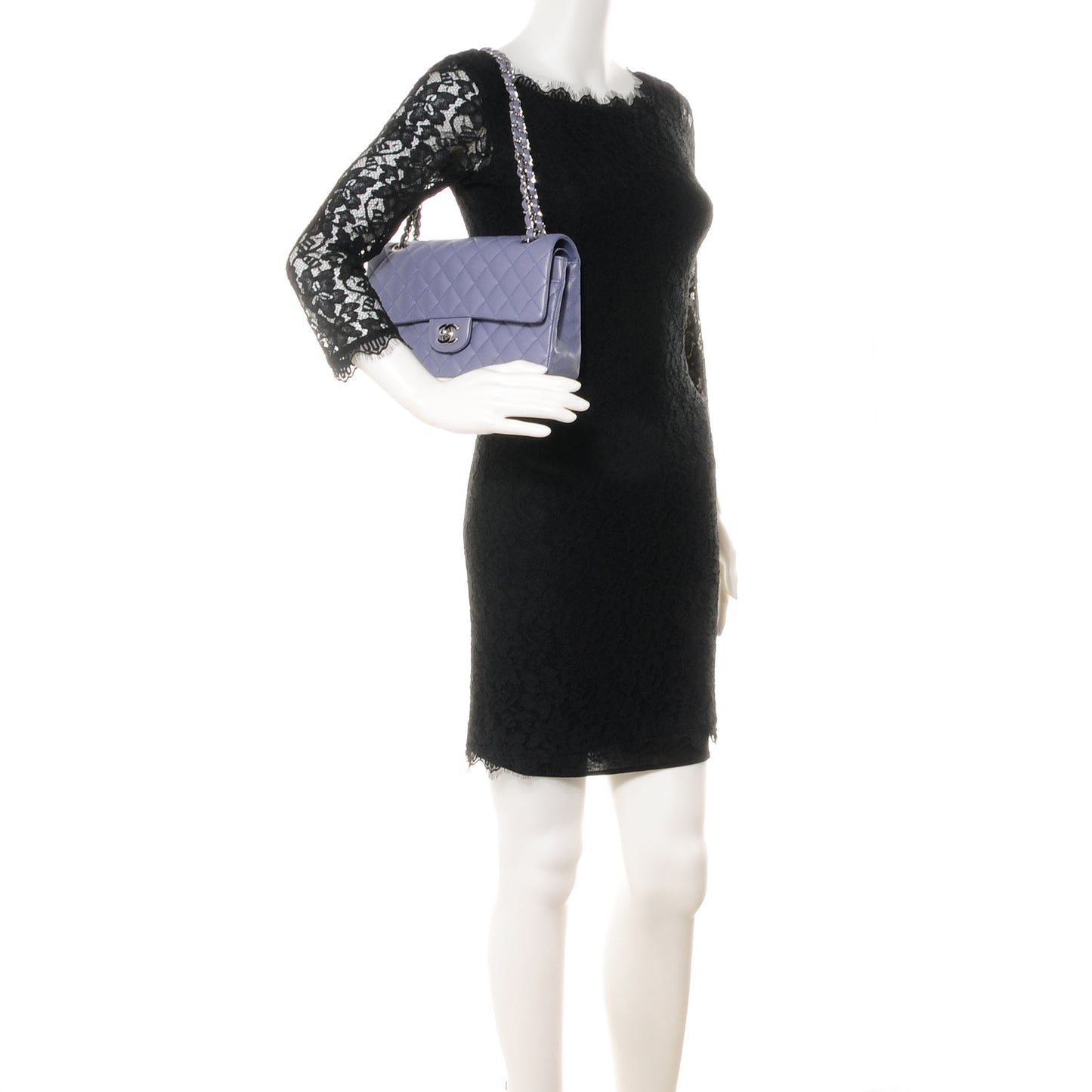 Lambskin Medium Double Flap Lavender