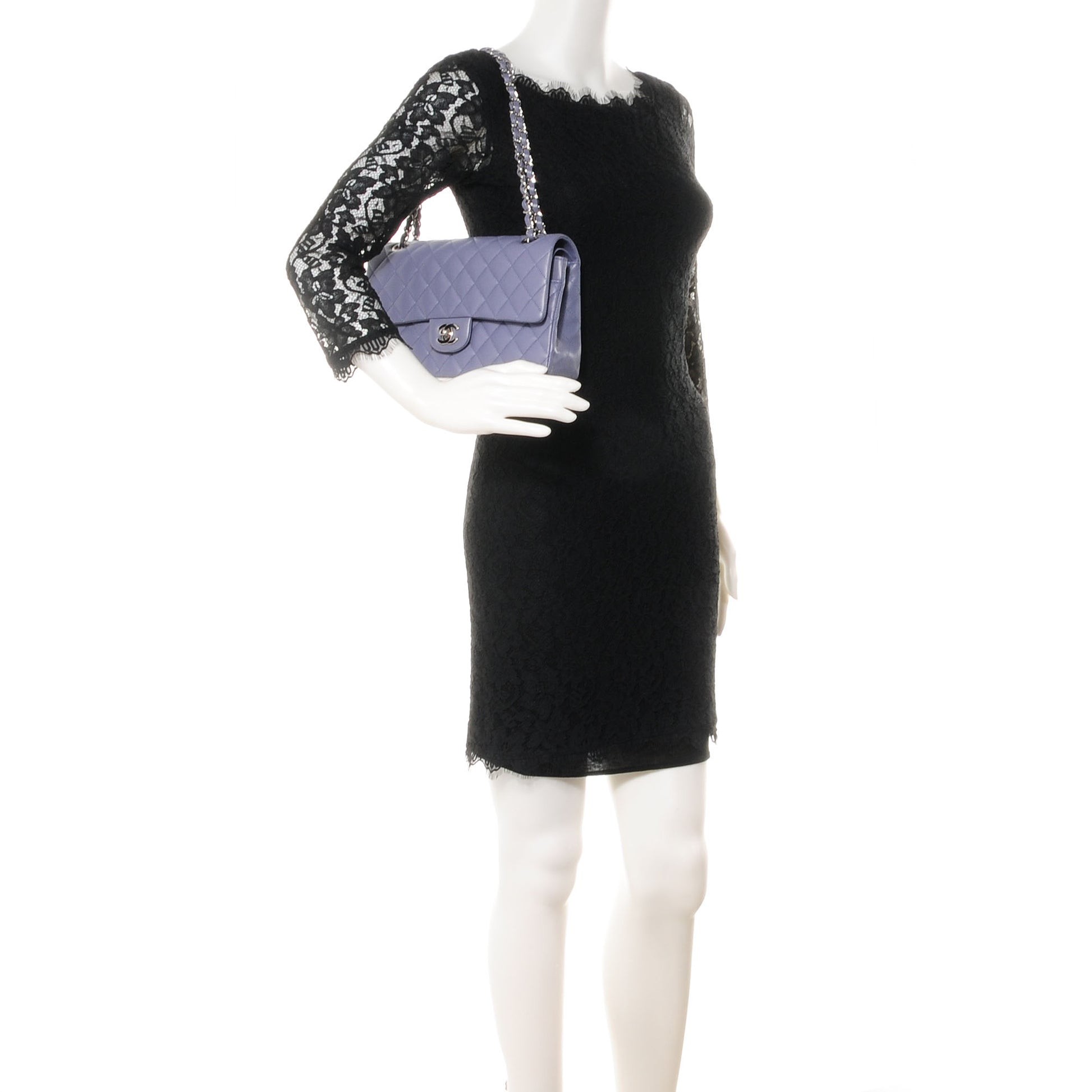 Chanel Lambskin Medium Double Flap Lavender 2 of 8