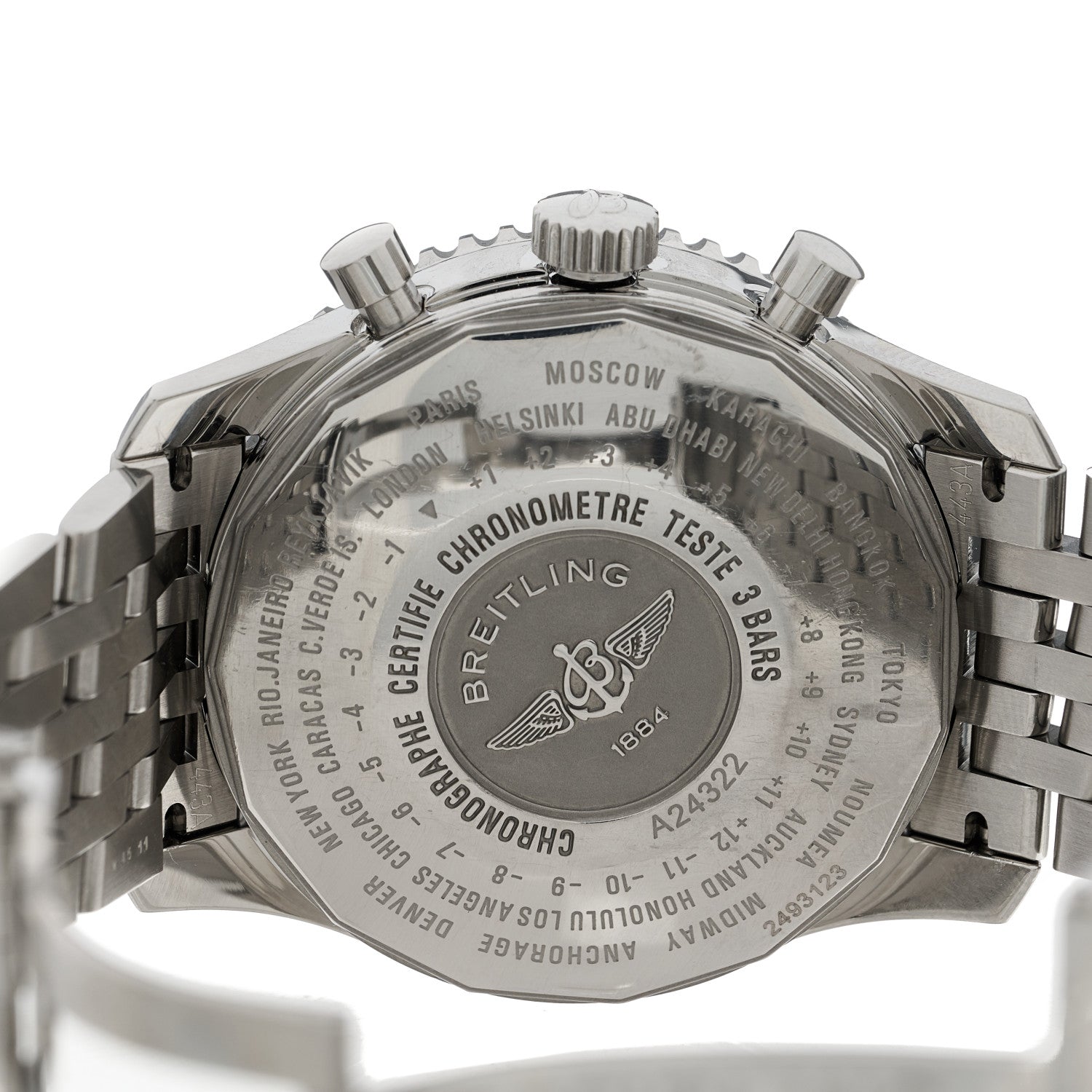 Breitling Stainless Steel 46mm Navitimer GMT World Automatic Watch Black A24322 4 of 4
