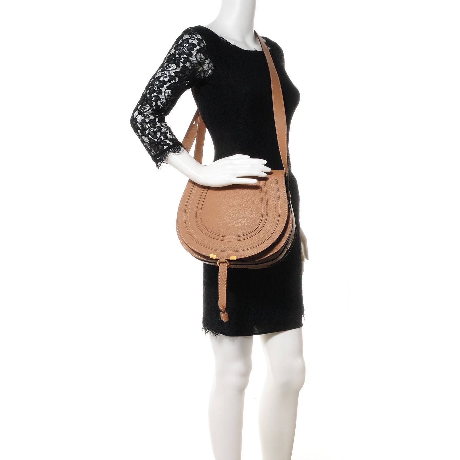 Chloe Calfskin Medium Marcie Round Crossbody Bag Nut 2 of 10
