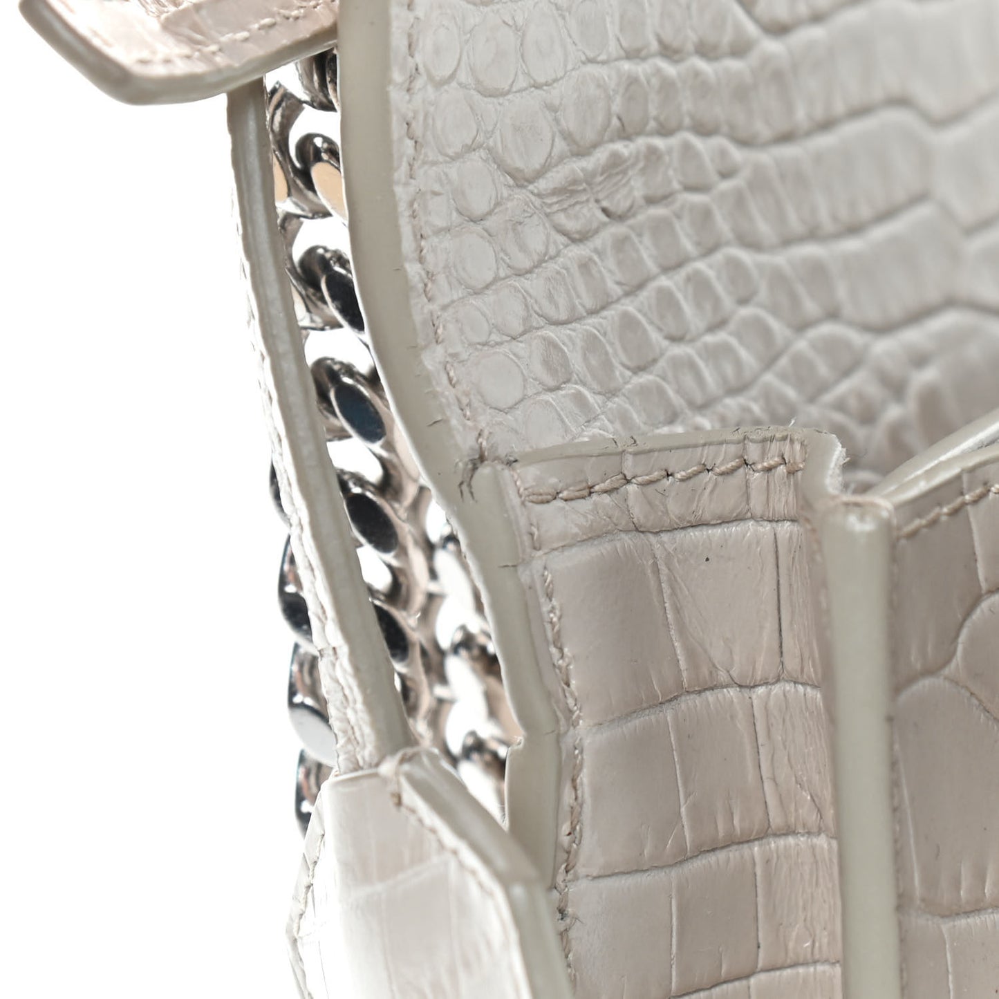 Calfskin Crocodile Embossed Medium Monogram Sunset Blanc Vintage