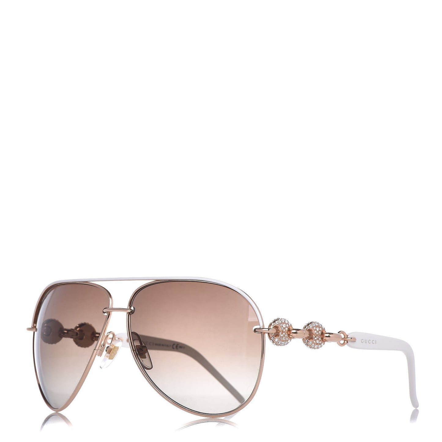 Crystal Marina Chain Aviator Sunglasses 4230/S White