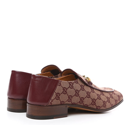 Gucci GG Monogram Granada Kid Mens Horsebit Loafers 8.5 Sahara Rubino Bright Bordeaux 4 of 9