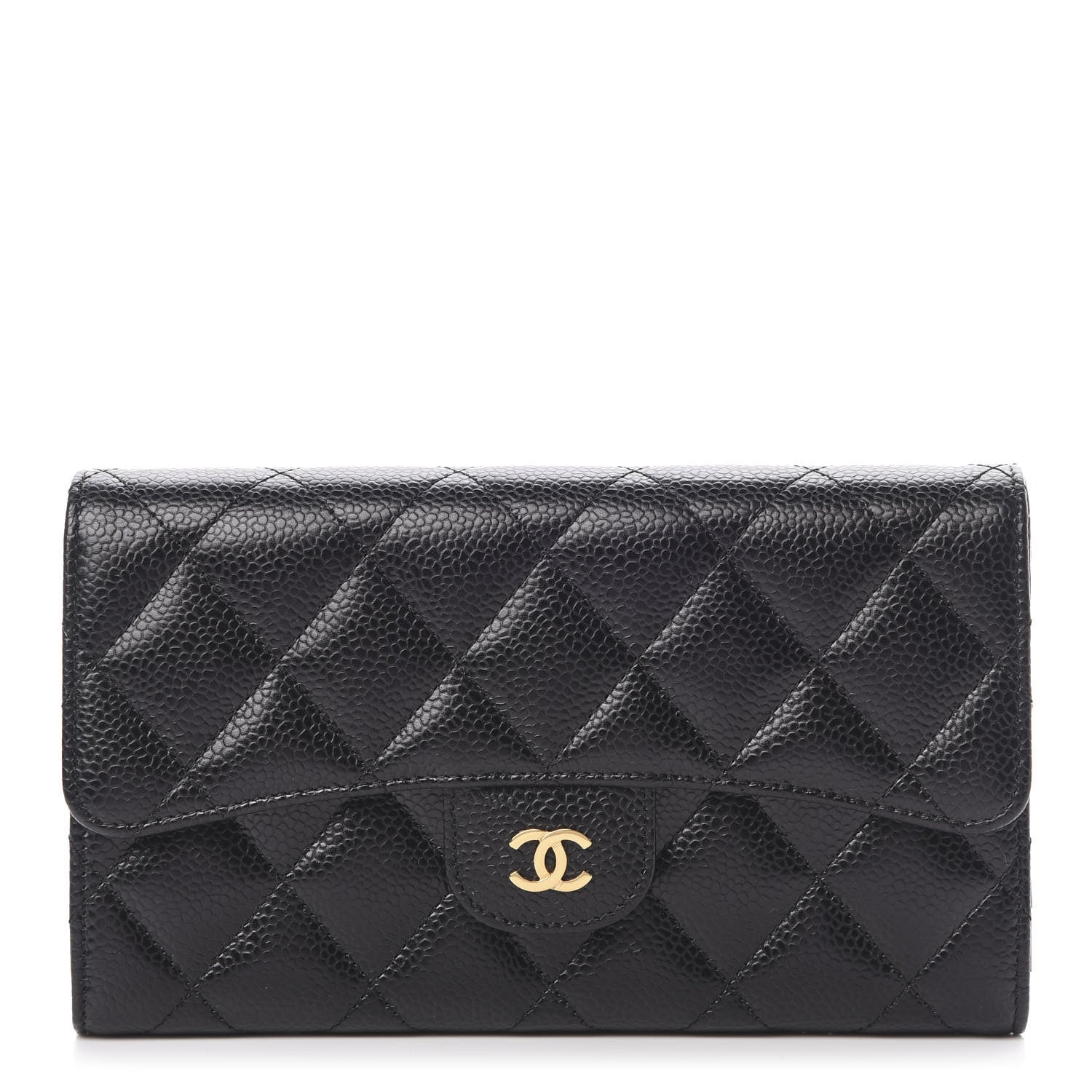Chanel Caviar Quilted Large Flap Wallet Black 1 of 8