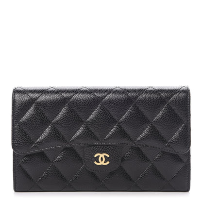 Chanel Caviar Quilted Large Flap Wallet Black 1 of 8