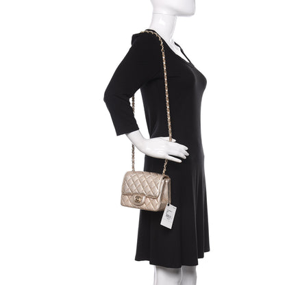 Chanel Metallic Lambskin Quilted Mini Square Flap Gold 2 of 10