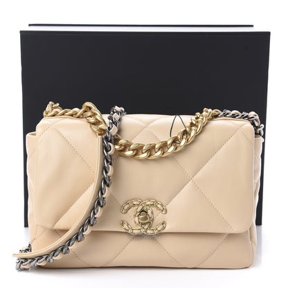 Chanel Goatskin Quilted Medium 19 Flap Beige 11 of 11