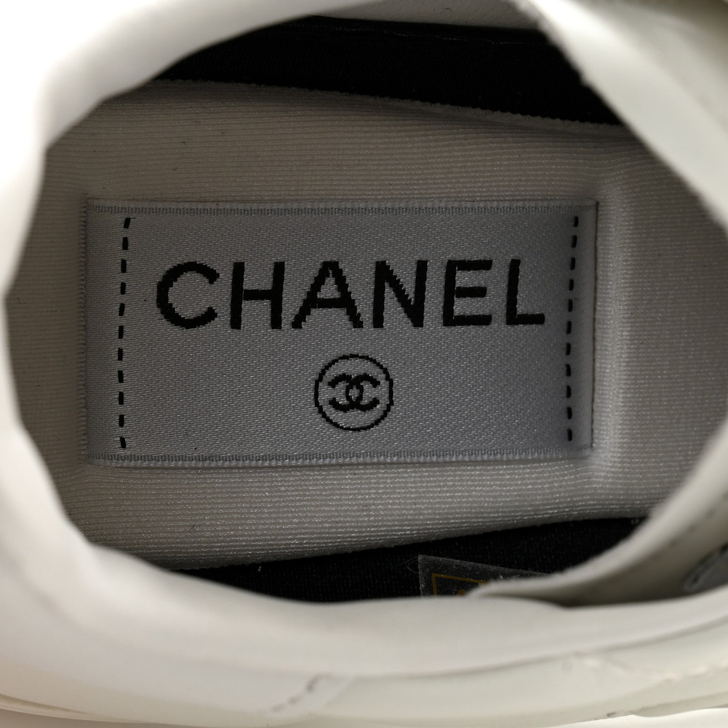 Chanel Shiny Calfskin Suede Quilted CC Logo Sneakers 36.5 White 6 of 11