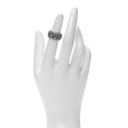 Tiffany Platinum Diamond Blue Sapphire Cobblestone Band Ring 47 4 2 of 4
