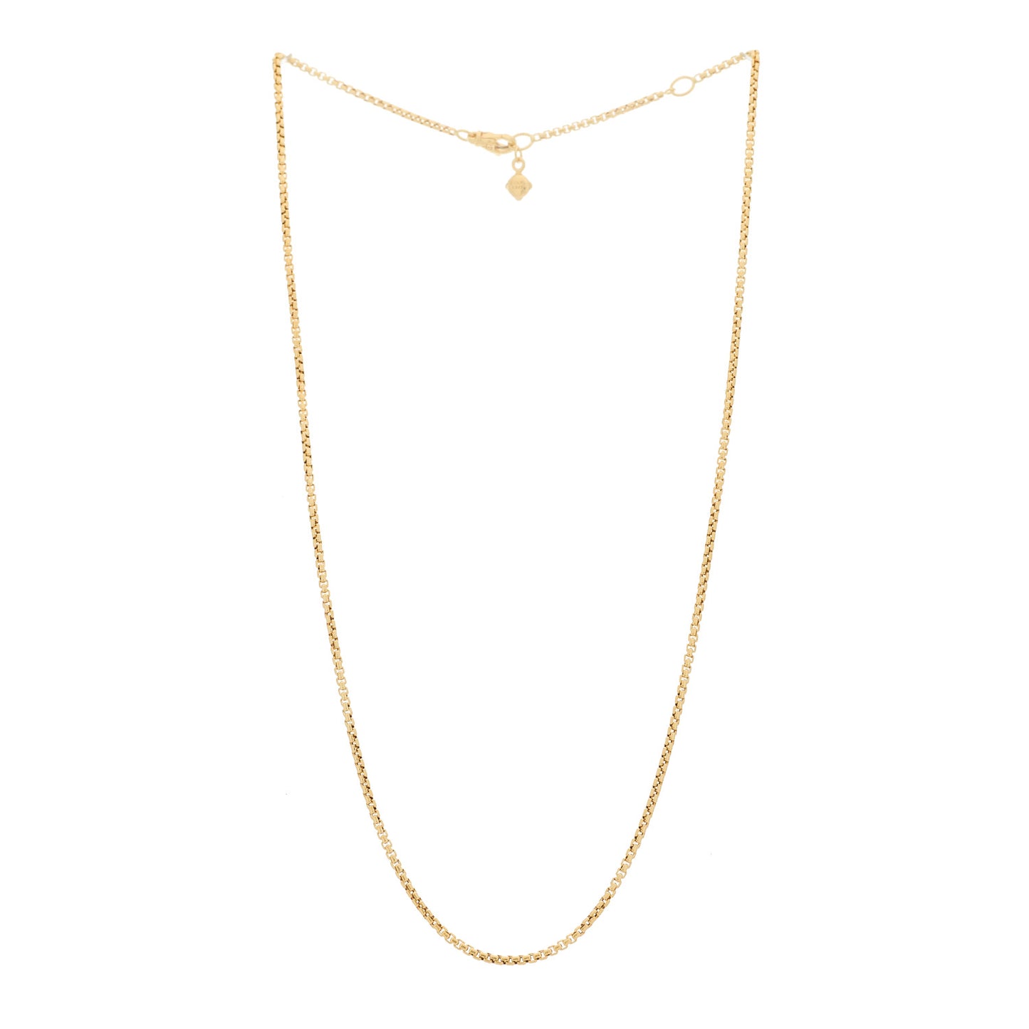 18K Yellow Gold 1.7mm Box Chain Necklace 18"