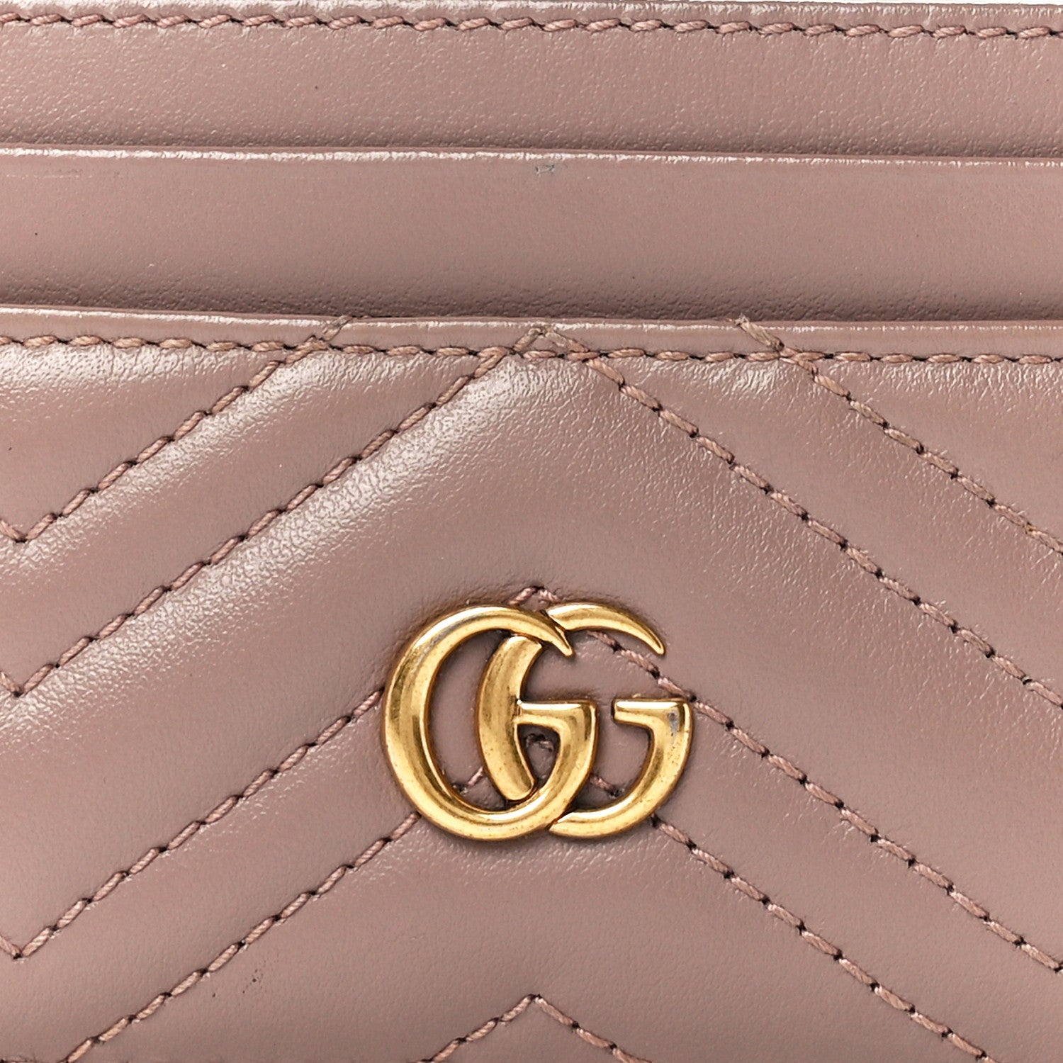 Gucci Calfskin Matelasse GG Marmont Card Holder Porcelain Rose 7 of 11