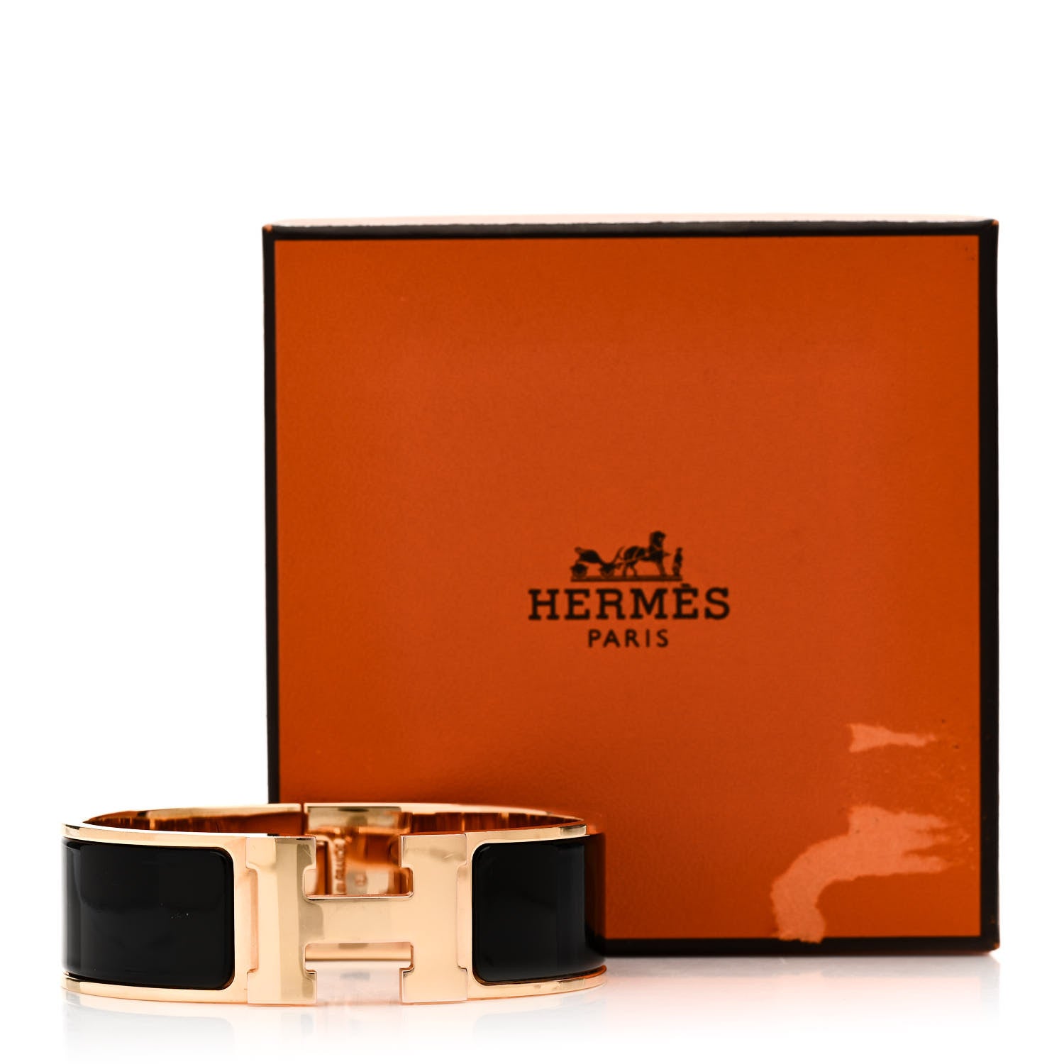 Hermes Enamel Wide Clic Clac H Bracelet GM Black 5 of 5
