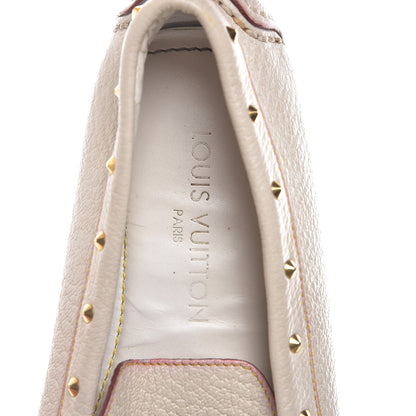 Louis Vuitton Goatskin Studded Suhali Loafers 35.5 Off White 10 of 17