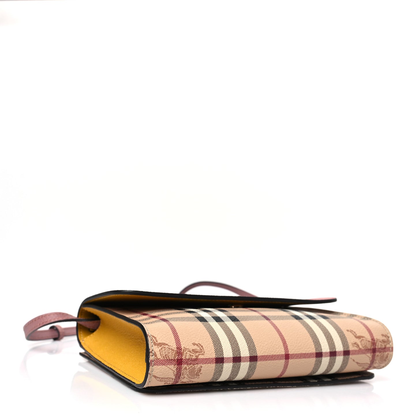 Derby Calfskin Haymarket Check Small Loxley Crossbody Cinnamon Red Multicolor