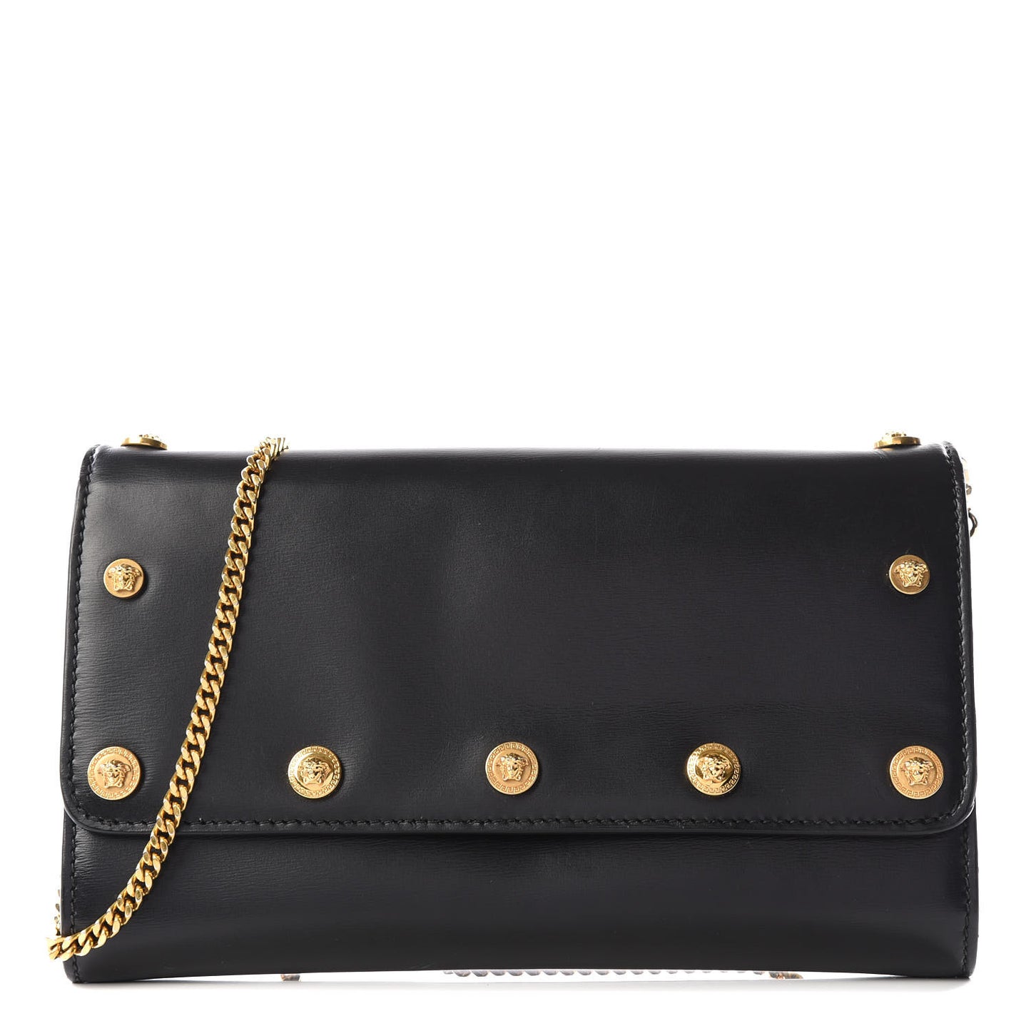 Calfskin Medallion Tribute Crossbody Black