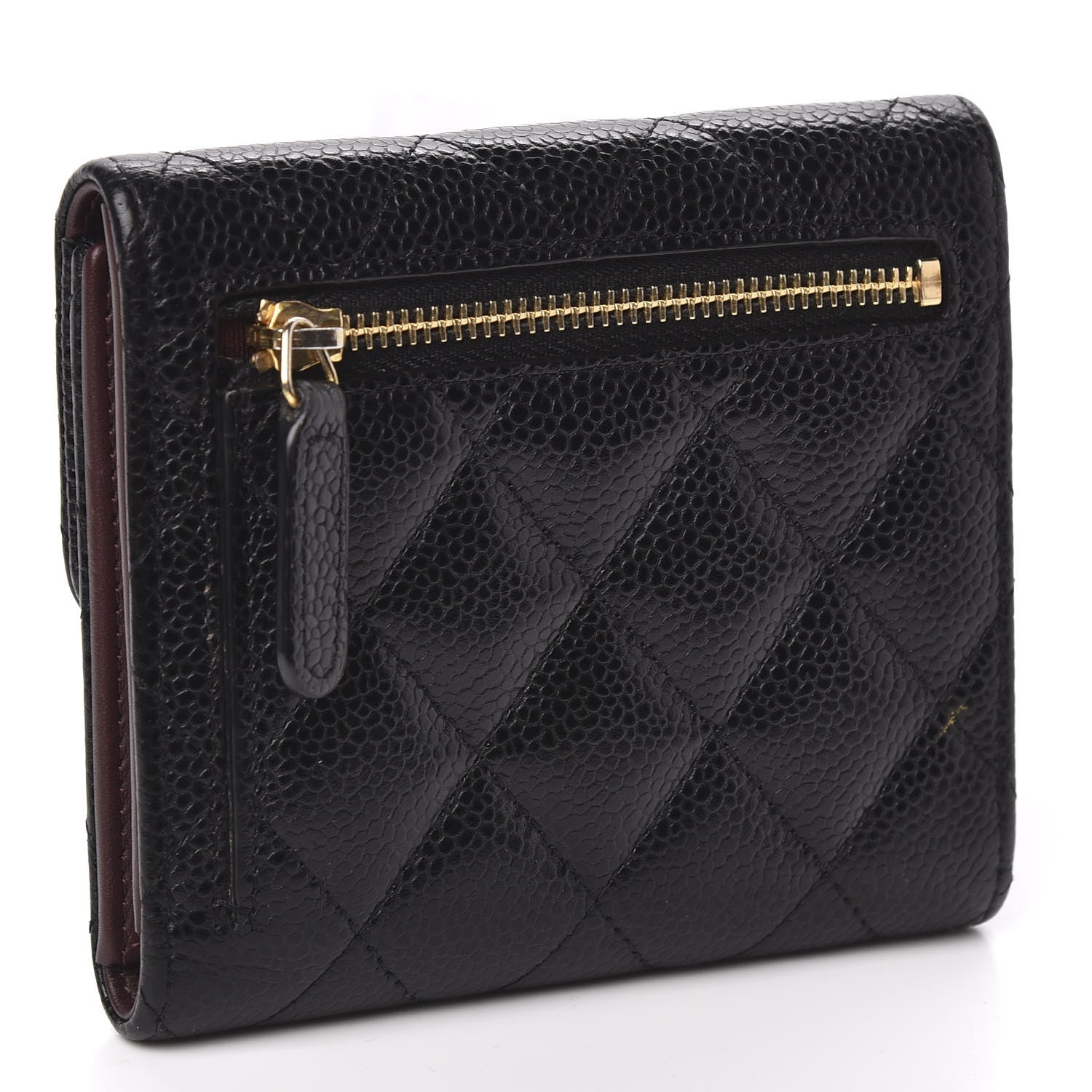 Chanel Caviar Quilted Compact Flap Wallet Black 3 of 9