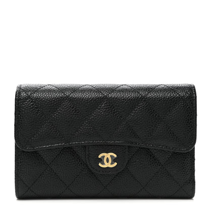 Chanel Caviar Quilted Medium Flap Wallet Black 1 of 9