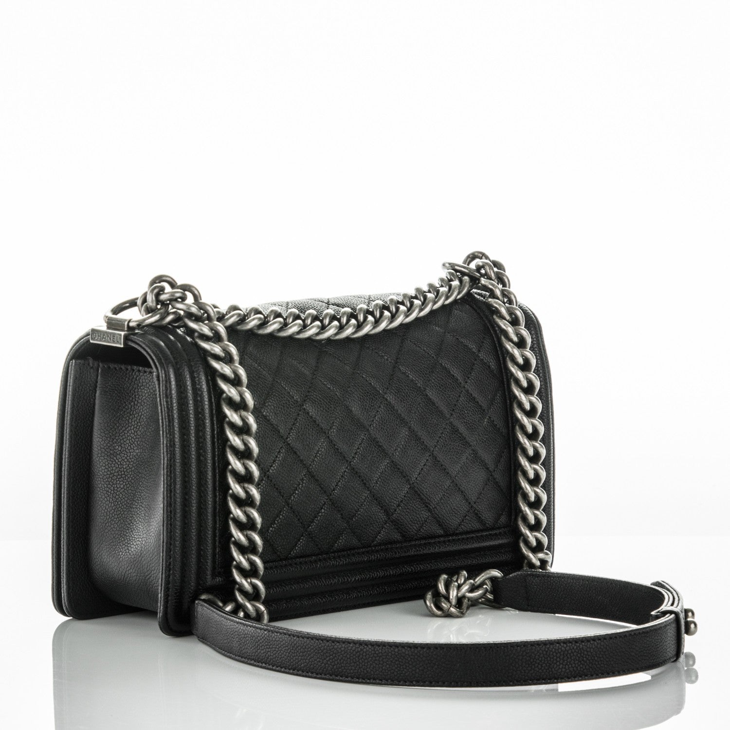 Chanel Caviar Quilted Medium Boy Flap Black 3 of 8