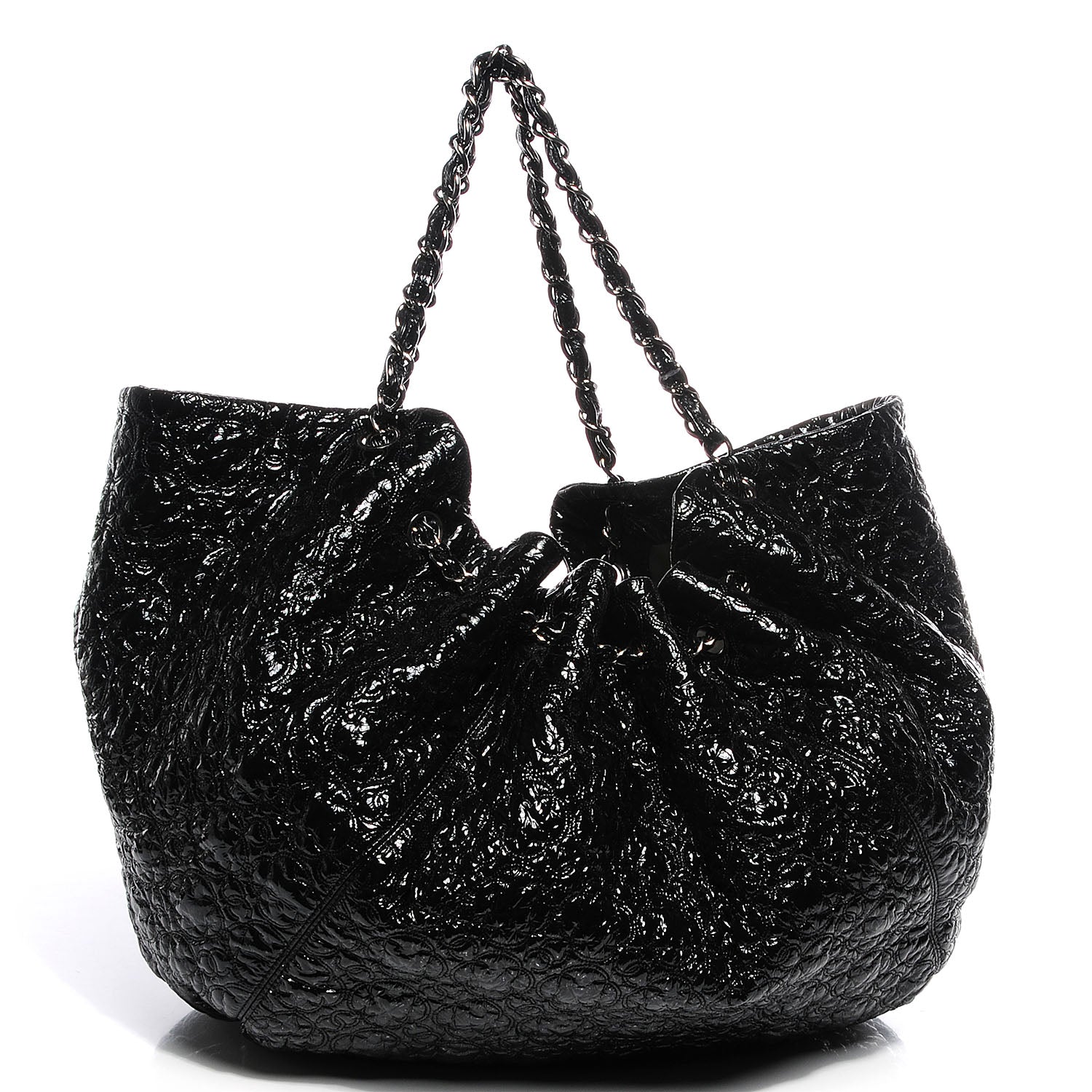 Chanel Vinyl Graphic Edge Tote Black 3 of 7