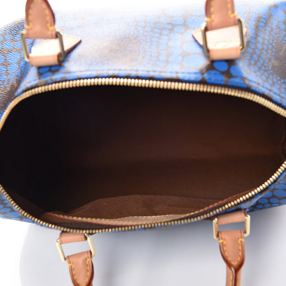 Louis Vuitton Monogram Kusama Town Speedy 30 Blue 5 of 13