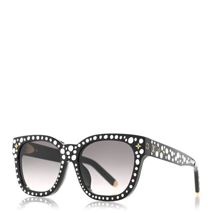 Louis Vuitton LV X YK Acetate Painted Dots Sunglasses Z1903E Black White 1 of 8