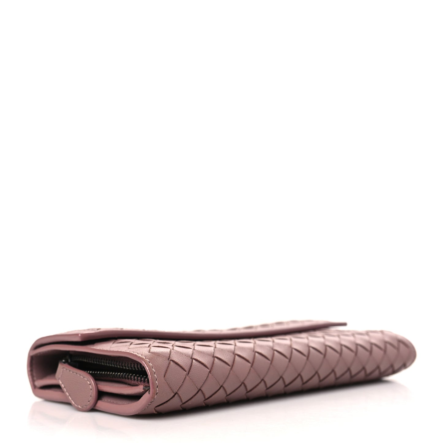Nappa Intrecciato Continental Flap Wallet Pink