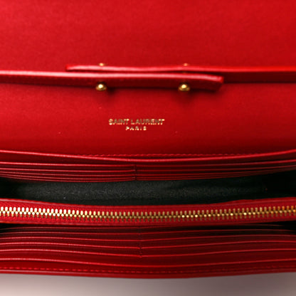 Saint Laurent Patent Calfskin Monogram Kate Wallet On Chain Rouge Eros 5 of 8